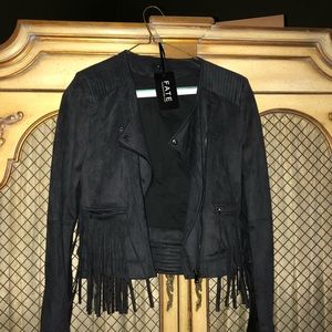 Adorable chic fringe thick jacket